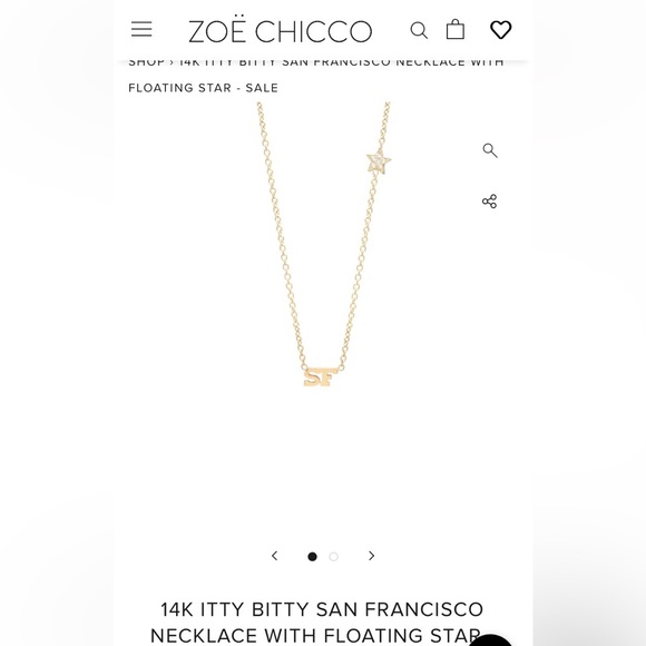 Zoe Chicco - 14K ITTY BITTY SAN FRANCISCO NECKLACE WITH FLOATING STAR - Picture 3 of 8